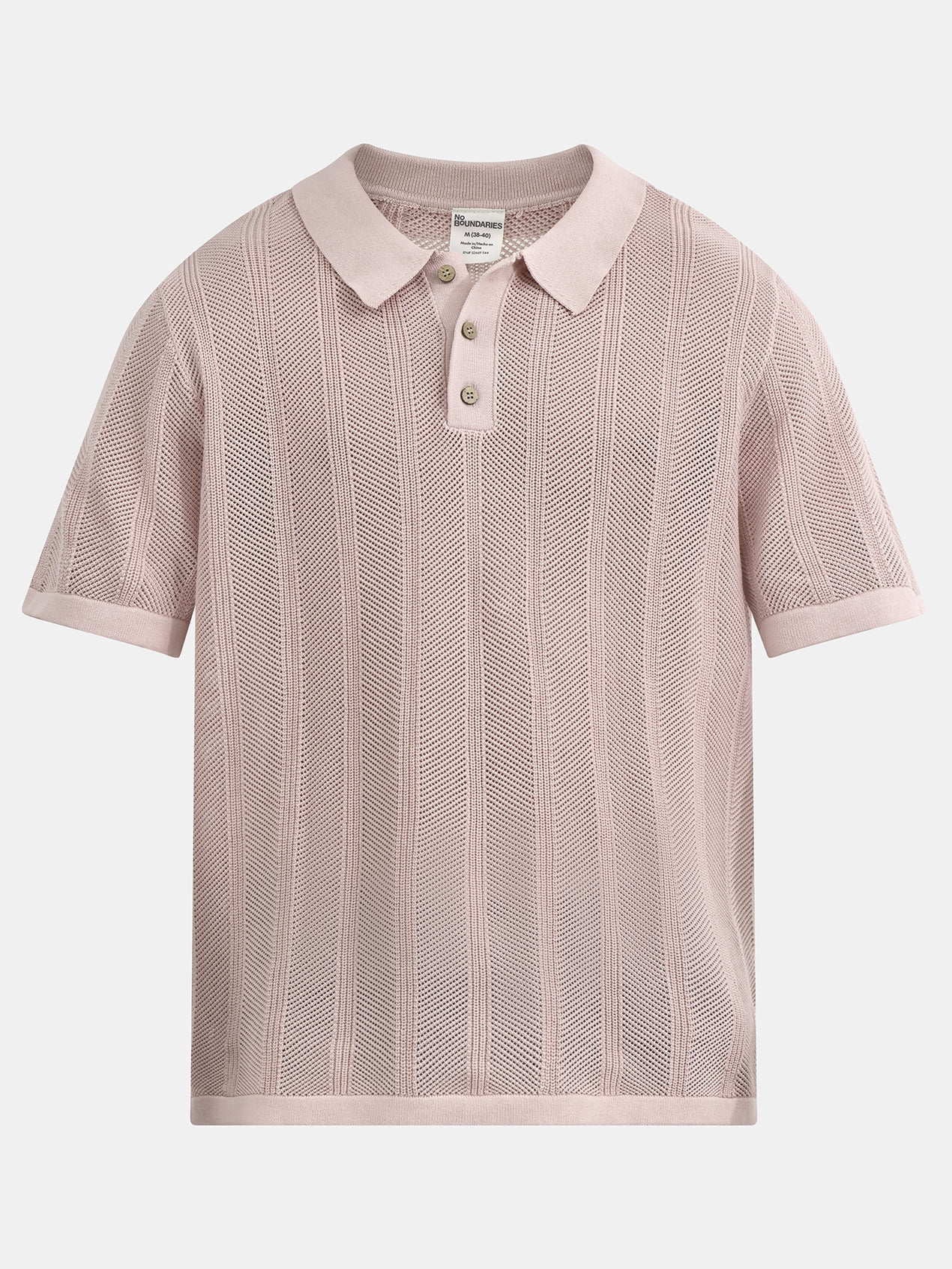No Boundaries Drop Needle Stich Polo Sweater, Men's and Big Men's