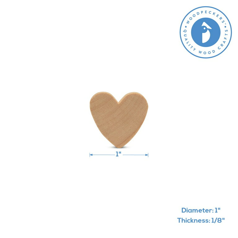  Baker Ross Heart Mini Wooden Shapes - Pack of 108, Valentine  Craft Supplies for Kids (FC401) : Office Products