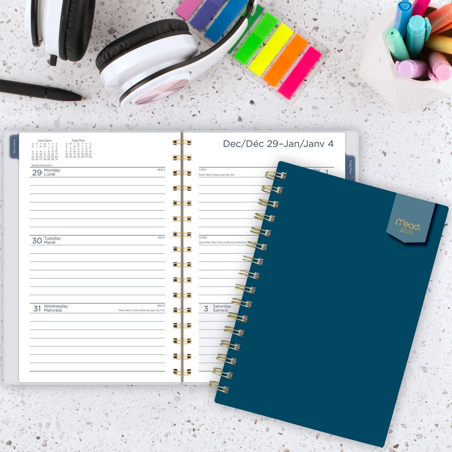 2026 Mead® Retro Blue Small Weekly Planner, Planner