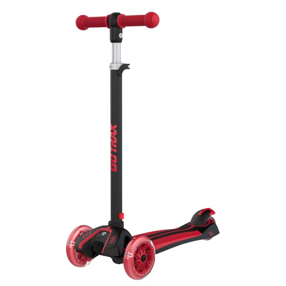 Gotrax GS1 Kids' Kick Scooter for Ages 3-8, 3 Adjustable Heights,6" Wide Anti-Slip Deck and High Stability(Black)