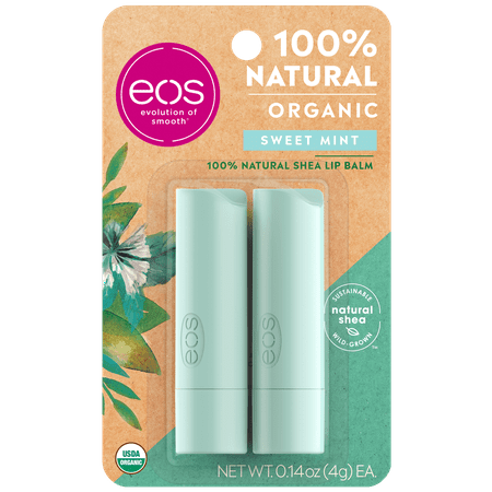 eos 100% Natural & Organic Lip Balm Stick - Sweet Mint | 0.14 oz | 2 count