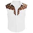 thumbnail image 3 of IWRICH Western Sleeveless Shirts for Men Plus Size Collared Button down Tank Tops Cowboys Fashion Casual Tops White XL, 3 of 4