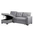 thumbnail image 3 of Aukfa 83" Sofa Bed, Sleeper Sofa, Pull Out Bed w/ Storage Chaise for Living Room, Linen, Light Gray, 3 of 10