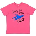 thumbnail image 3 of Inktastic Let's Get Cray Cray Cute Blue Crayfish Youth T-Shirt, 3 of 5