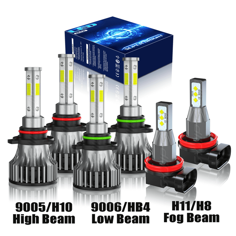 2Pcs Super Bright 9005 hb3 Car LED Headlight Bulb H1 H3 H4 H7 H8 H9 H11 HB4  9006 HIR2 9012 Fog Light Bulb 12-24V High Low Beam 6000K COB Headlight Bulb  Car