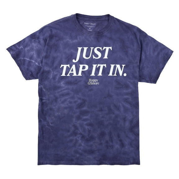 Happy Gilmore Just Tap It In Men's Dark Blue Mineral Wash Oversized Crew Neck Short Sleeve T-shirt-Small