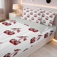 thumbnail image 2 of Erosebridal Cherry Zipper Queen Comforter Set with Fitted Sheet and 2 Pillowcases Crimson Zipper Bedding Set, Crimson Cherry, Gray Reversible, 2 of 7