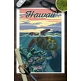 thumbnail image 3 of Hawaii, Loggerhead Sea Turtle and Sunset (9x12 Wall Art Print, Home Decor), 3 of 3