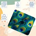 thumbnail image 3 of Peacock Feathers Square Gaming Mouse Pad Desk Mat, 8.3x9.8 Inch, Non-Slip Rubber Bottom, Printed, Suitable for Office and Gaming, 3 of 6