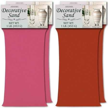 Coral Pink Sand - HeroFiber Colored Unity Sand (4 lbs.) - Pink and Coral - 2 lbs. per Color - Decorative Art Sand for Weddings, Vase Filling, Kids’ Craft Play