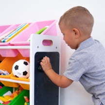 Humble Crew 16 Bin Toy Organizer with Chalkboard Panel