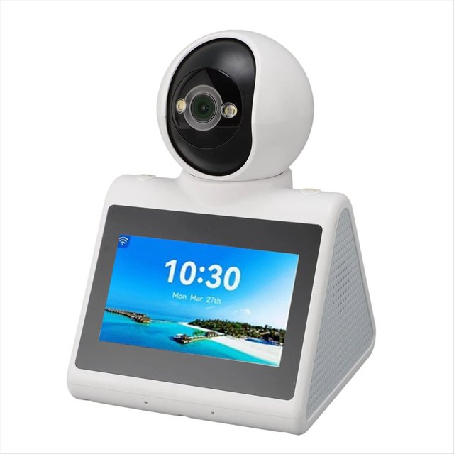 Cámara de Videollamadas 1080P, Videollamadas Bidireccionales, Monitor Inteligente, Pantalla HD, Llamada con un Solo , Cámara de Seguridad WIFI.