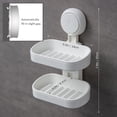 thumbnail image 5 of Jabonera de doble capa con ventosa, soporte de esponja fuerte para ducha, bañera y fregadero de cocina, sin taladros, extraíble, 5 of 5