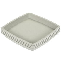 Uxcell 6" Plastic Square Plant Pot Saucers Flower Drip Trays, Gray 4 Count