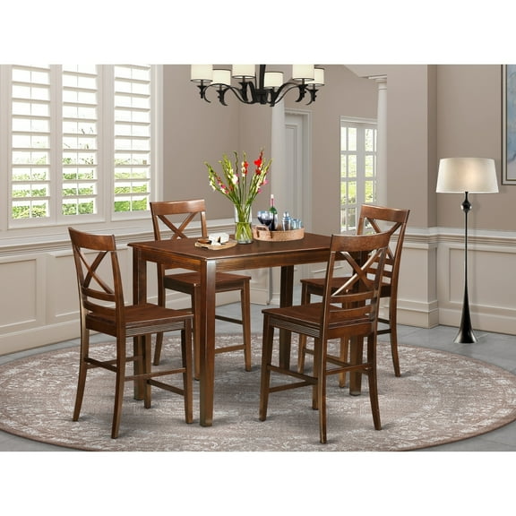 Counter Height Dining Set - 5 Piece Table & Stool Set - Buttermilk Cherry Finish - Modern Kitchen Furniture