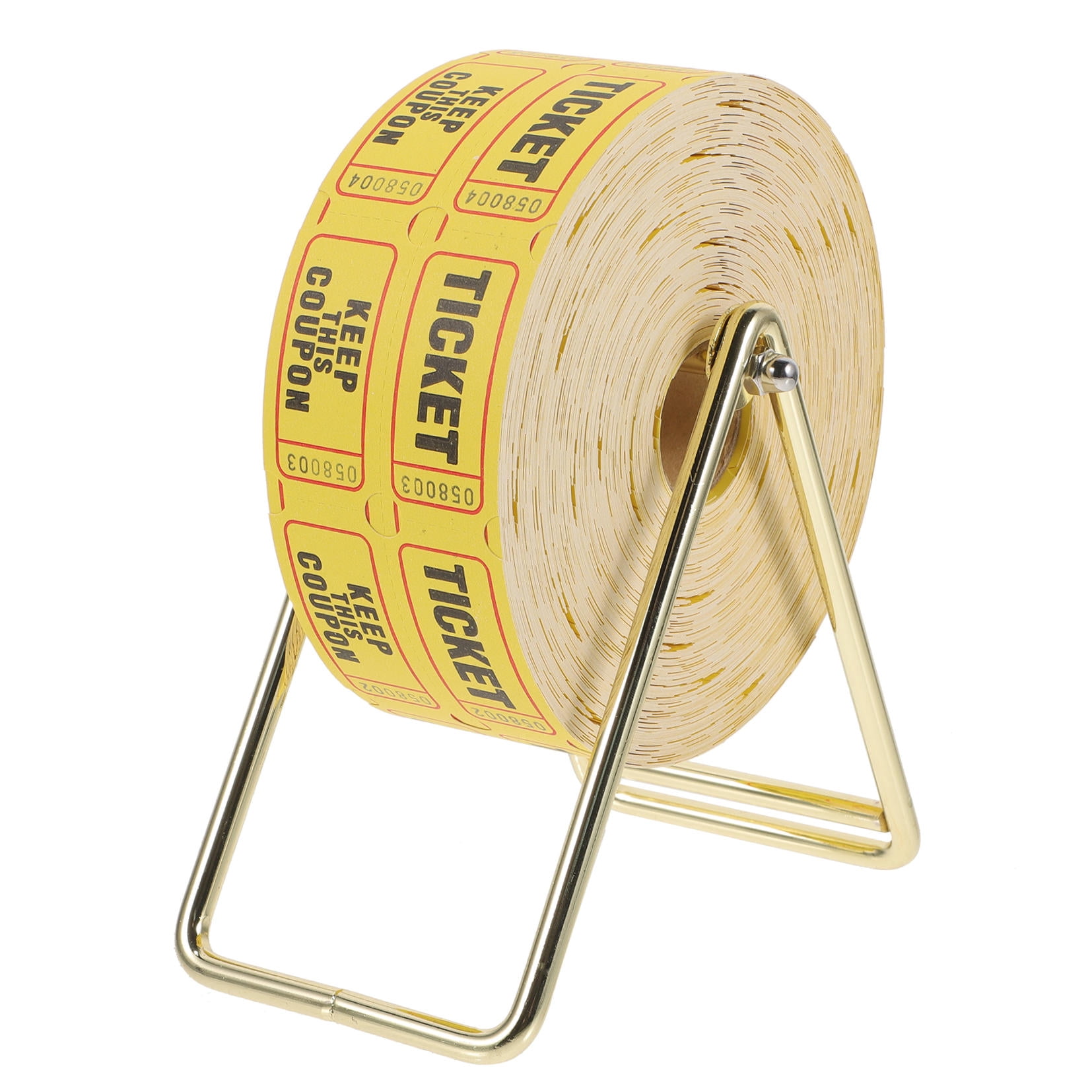 TABLZONE Raffle Ticket Dispenser and Holder Kit with Yellow Roll Tickets for Office Parties, Concerts, Auctions, and Events
