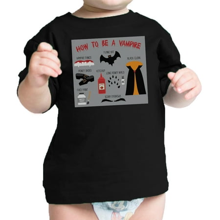 Vampire Steps Black Baby Graphic T-Shirt First Halloween Baby Gifts
