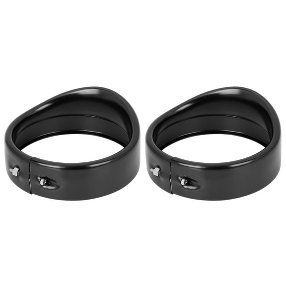 2pcs Round Motorcycle Fog Light Trim Decorative Rings Fit for Harley-Davidson Dyna 10 Black