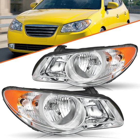 For 2007-2010 Hyundai Elantra Headlights Assembly Replacement Front Headlamp Set