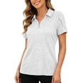 thumbnail image 5 of GUACER Quarter Zip Polo Shirts for Women Short Sleeve Heathered Golf Tennis Tops Casual Activewear Work Blouses, 5 of 7