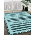 thumbnail image 2 of Ahgly Company Indoor Rectangle Patterned Tron Blue Area Rugs, 2' x 4', 2 of 6