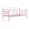 thumbnail image 3 of VECELO Twin Size Metal Daybed Frame, Heavy Duty Steel Slats Support, Mattress Foundation Sofa Bed, Pink, 3 of 10