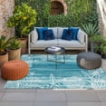 thumbnail image 2 of Teal Coastal Outdoor Rug for Patio/Deck/Porch, Non-Slip Large Area Rug 5 x 8 Ft, Summer Ocean Sea Ombre Starfish Corals Indoor Outdoor Rugs Washable Area Rugs, Reversible Camping Rug Carpet Runner, 2 of 8