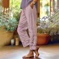 thumbnail image 2 of iHPH7 Summer Pants for Women, Petite Pants for Women, Linen Pants Women, Gauze Pants, Travel Pants Women, Pink S, 2 of 5