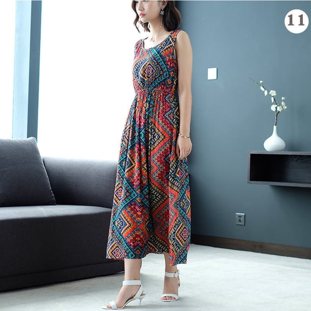 Vestido de seda de algodón de longitud media para mujer, novedad de verano Irfora Traje 11 XXL