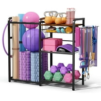 Weight Rack for Home Gym - Exercise Equipment Storage Organizer for Yoga Mat Dumbbells Kettlebells Foam Roller Yoga Strap & Resistance Bands, Ideal Yoga Mat Holder & Workout Equipment Organizer