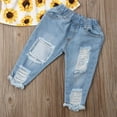 thumbnail image 2 of Mialoley Girls 3Pcs Summer Outfit, Off Shoulder Tops + Ripped Jeans + Headband, 2 of 6