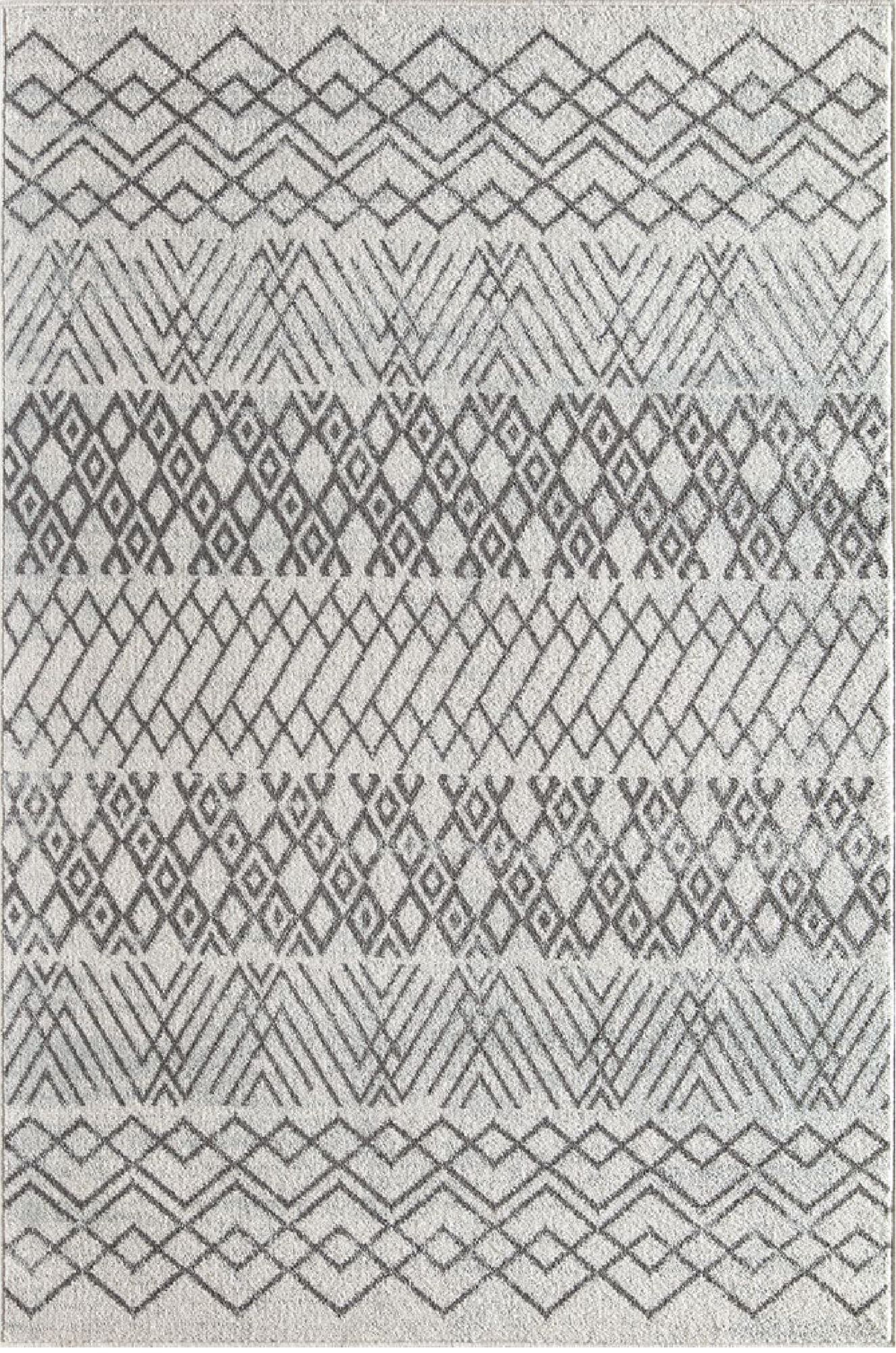 Mason Brooks Ryder KN20C Ivory Cottontail Moroccan Tribal White Area Rug, 2'6" x 4'