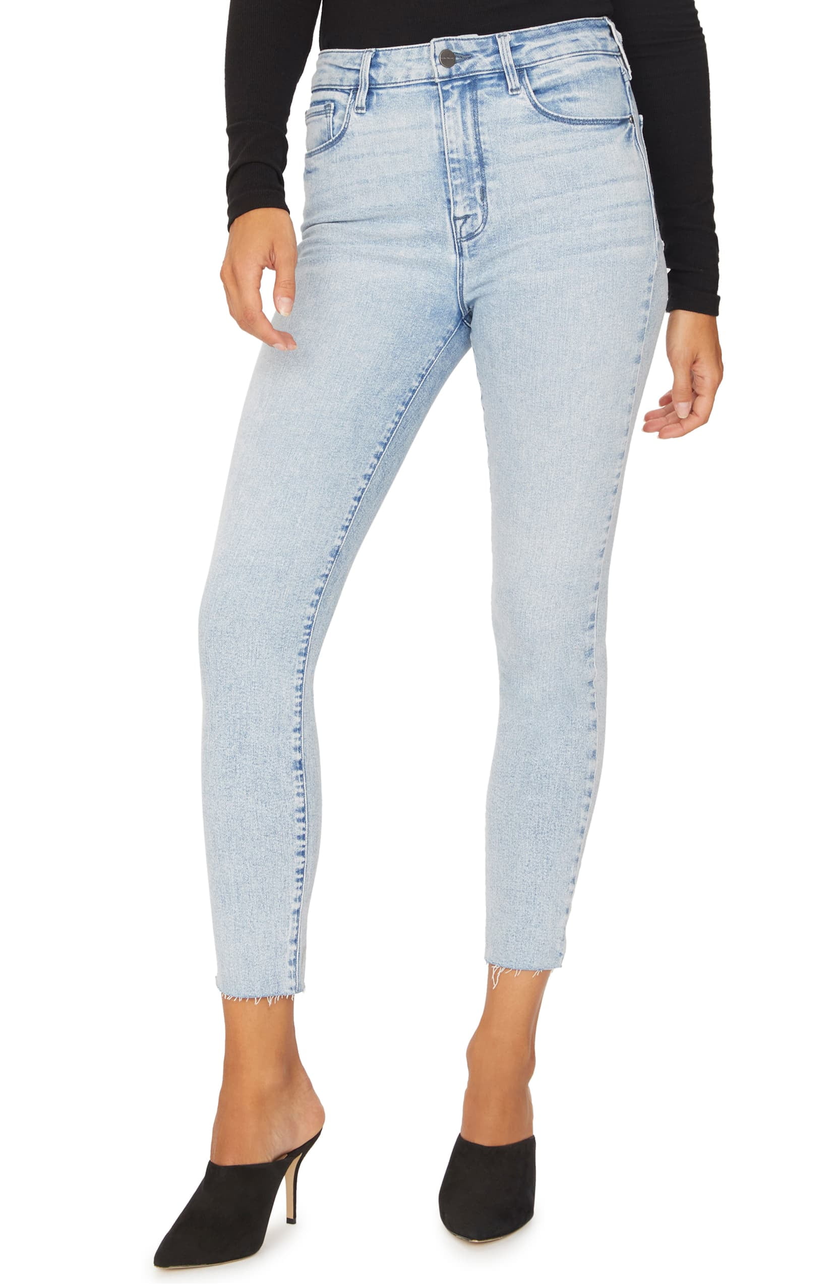 women's raw hem jeans
