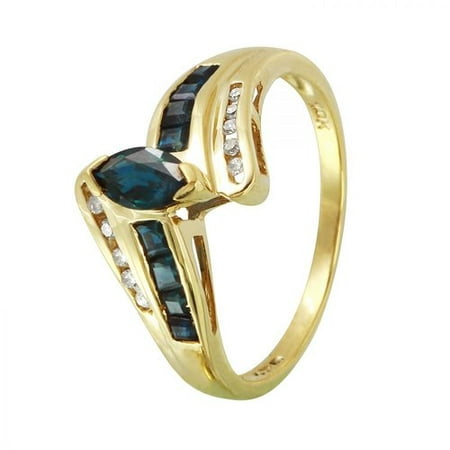Foreli 0.8CTW Sapphire And Sapphire 10k Yellow Gold Ring