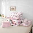 thumbnail image 6 of jejeloiu Farmhouse Mallard Duck 7-Piece Bedding Comforter Set,Pink Bowknot Bows King Bedding Sets For Girls Teens Reversible, 6 of 8