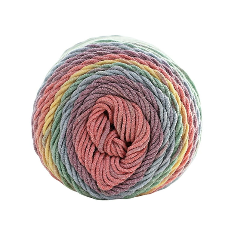 2mm Rainbow Yarn Crochet DIY Cord Braided Rope Soft Handmade Craft Knitting Yarn Polyester Rope for Office Pillow Bag Scarf Sweater A, Women's, Size
