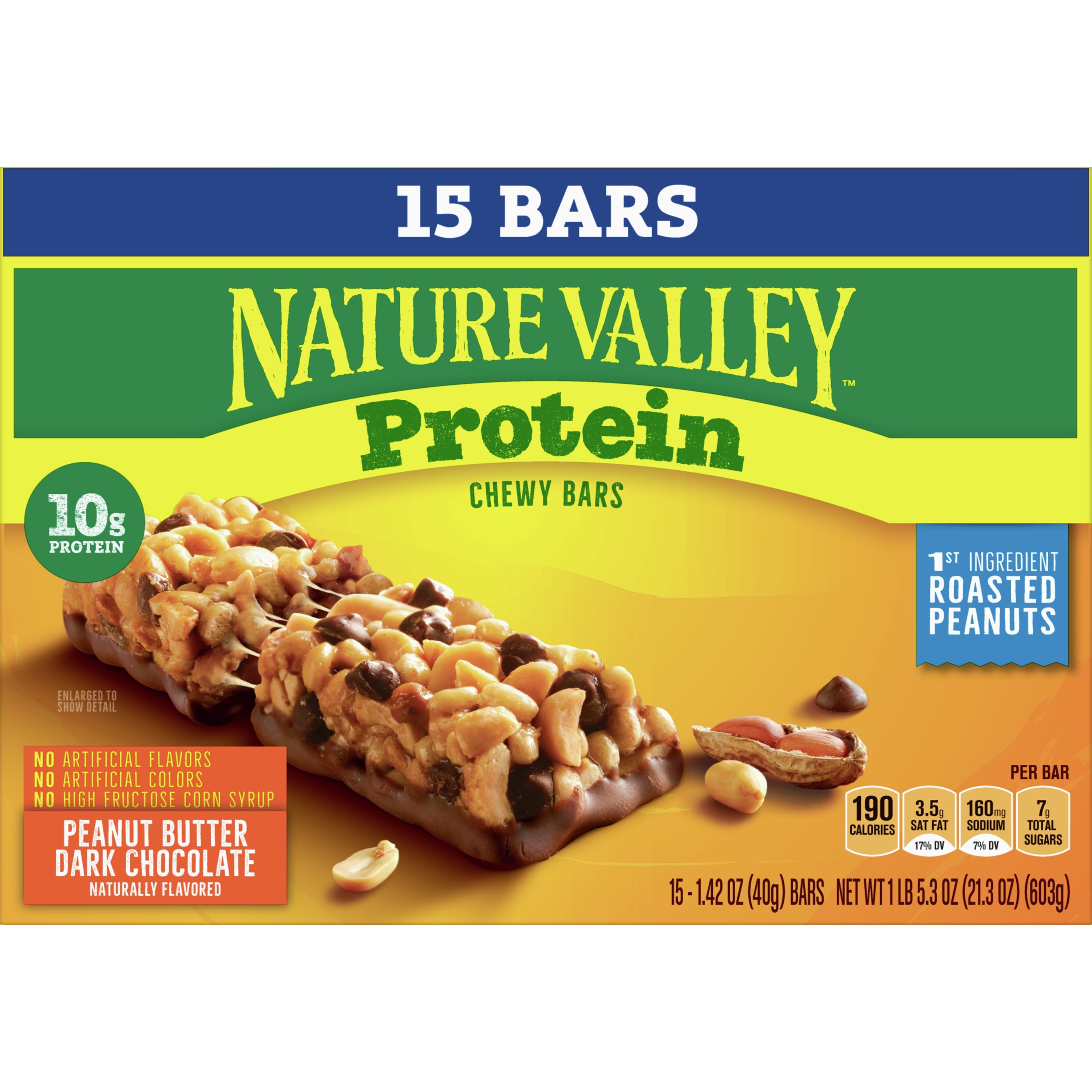 NATURE VALLEY Protein Chewy Granola Bars Peanut Butter Dark Chocolate, 1.42  oz, 26 Count