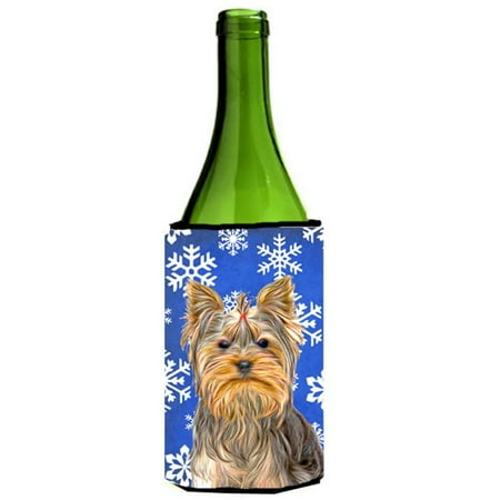 

Winter Snowflakes Holiday Yorkie & Yorkshire Terrier Wine bottle sleeve Hugger