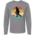 thumbnail image 3 of Inktastic Hockey Player Retro Sunset Long Sleeve T-Shirt, 3 of 5