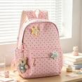 thumbnail image 2 of Cute Backpack Kawaii Polka Dot Backpack Rucksack Travel Daypack with Star Pins and Bear Pendant, 2 of 4