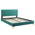 thumbnail image 2 of Modway Peyton Performance Velvet Queen Platform Bed in Teal, 2 of 10