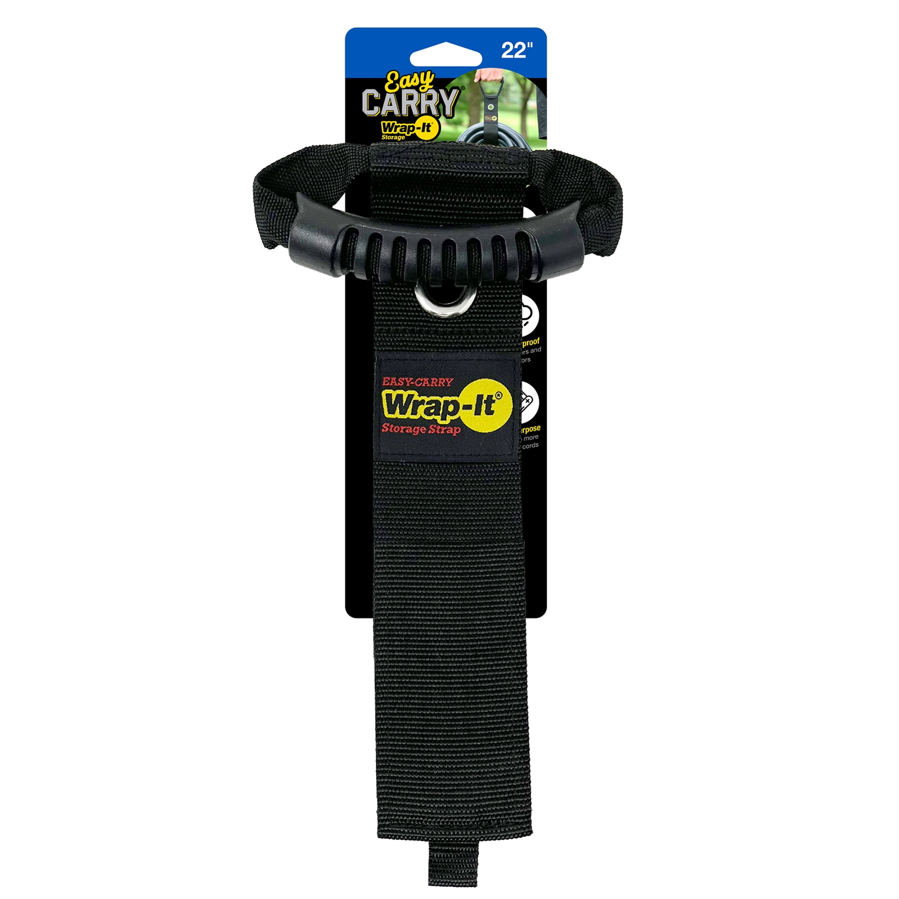 Wrap-It Storage Easy Carry Strap with Handle, 22in, Black, RV Accessories