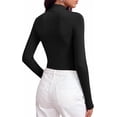 thumbnail image 4 of BTFBM Mock Tops for Women Fitted Long Sleeve Shirts Fall Fashion Clothing Thermal Layering Undershirts Going Out Outfits, 4 of 9