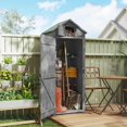 thumbnail image 1 of Grey Fir Wood Garden Shed With Three Shelves, Durable Outdoor Storage Solution, 1 of 7