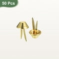 thumbnail image 3 of Uxcell 50Pack Bag Feet Stud Spike, 12mm Purse Cone Studs Flat Metal Spikes Rivet Nailheads Brads Prong Bag Bottom Studs for Handbag Purse Clothing DIY Leather Craft, Gold, 3 of 7