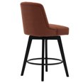 thumbnail image 4 of MINCETA Counter Stool,26" 360 Free Swivel Upholstered Bar Stool with Back-Set of 2-Performance Fabric in Red Brown, 4 of 5