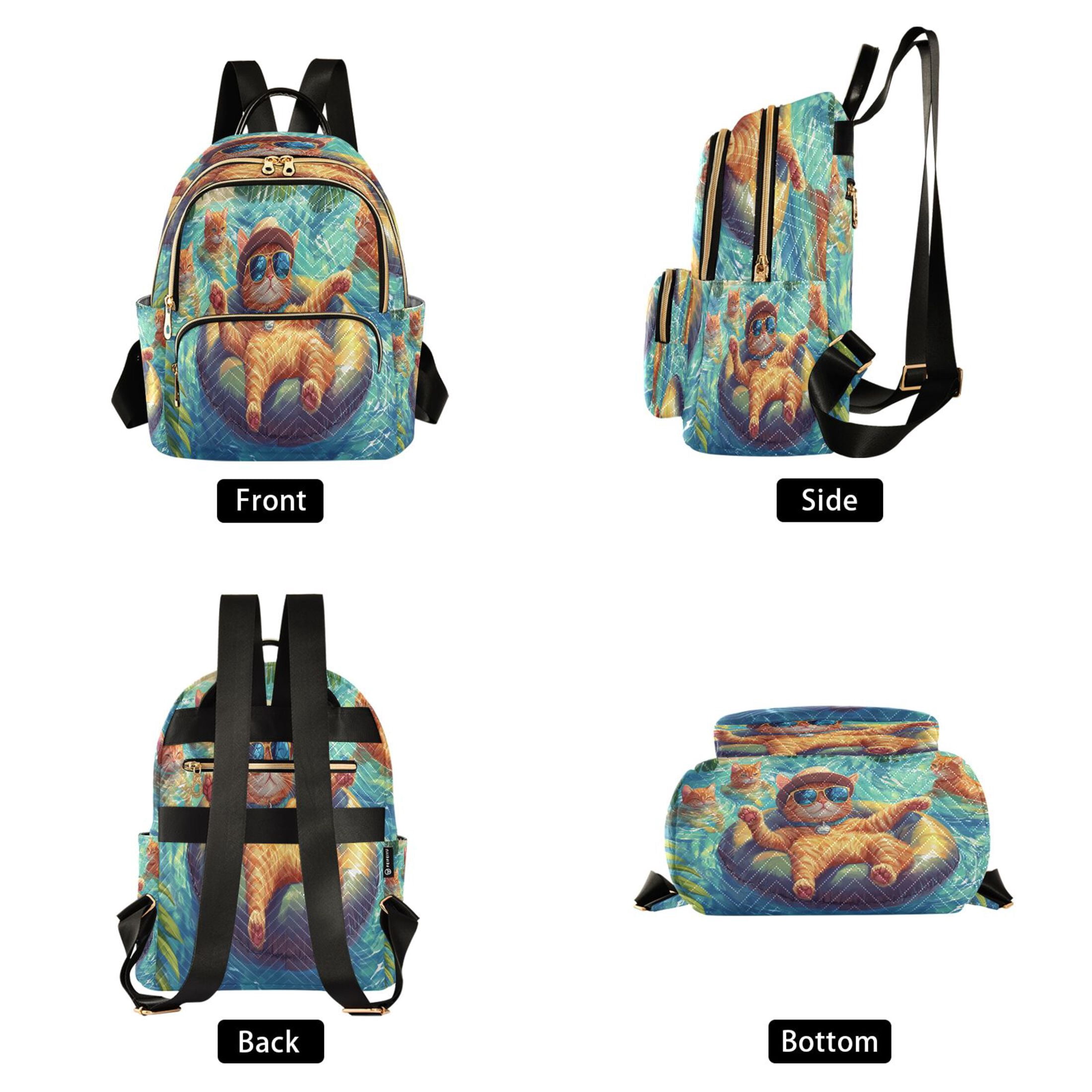 Casual Cats Swimming Backpack for School,College and Travel, Water Resistant Bookbag,