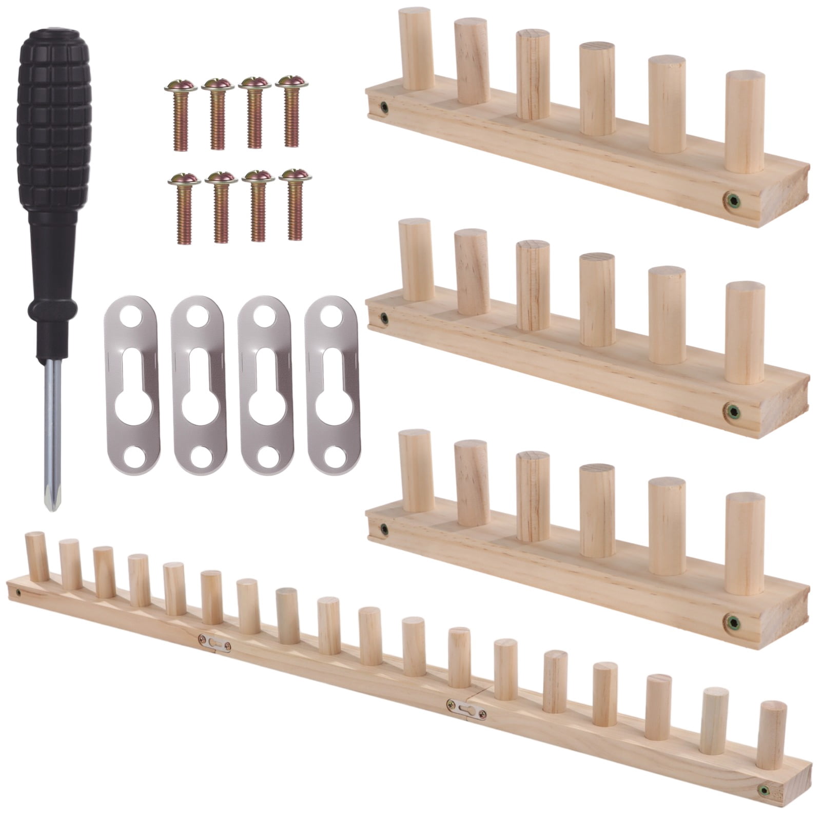 35.4" Chunky Knitting Blanket Loom, Wooden DIY Weaving Loom Kit, Adjustable Modular Blanket Frame with Assembly Hardware, 3-in-1 Knitting Loom for Thick Yarn