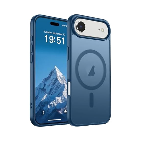ZHU997 Magnetic for iPhone Air Case (Compatible with MagSafe)(Military Grade Drop Protection) Slim Translucent Matte Shockproof with Anti-Fingerprint Phone Cover for 17 Air 2025,Deep Blue