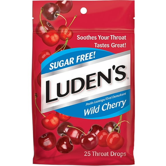 Luden's Sugar Free Throat Drops, Wild Cherry 25 ea (Pack of 4)